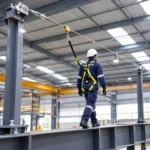 TsaF overhead lifeline system protecting work at height